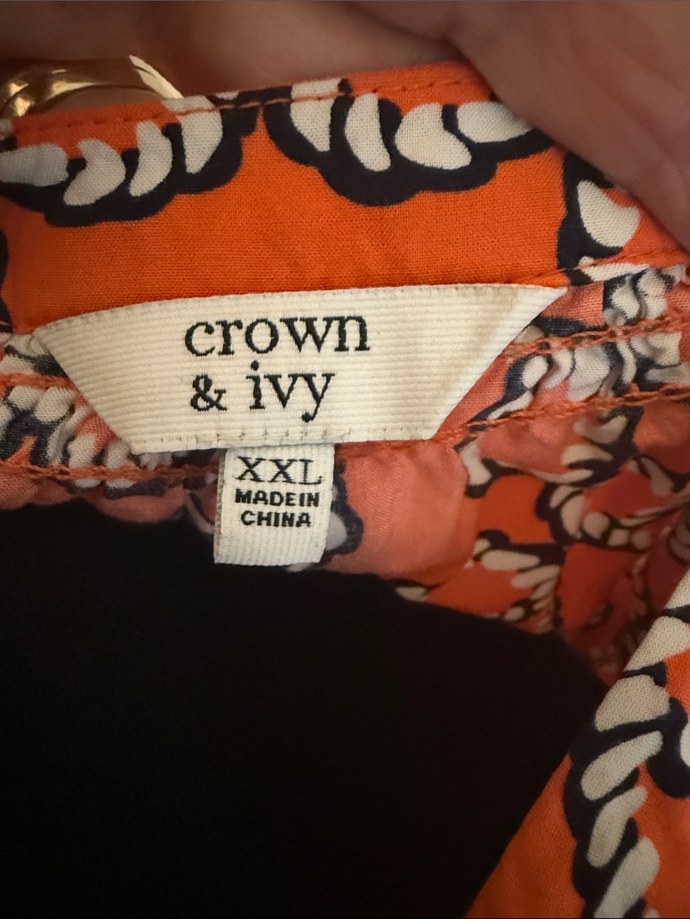 crown & ivy Orange Printed V-Neck Tunic - Picture 2 of 5